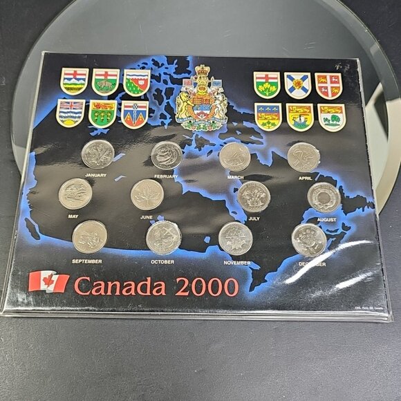 2000 CANADA MILLENNIUM QUARTERS UNC SET OF 12 COINS Gift Set - Picture 6 of 11